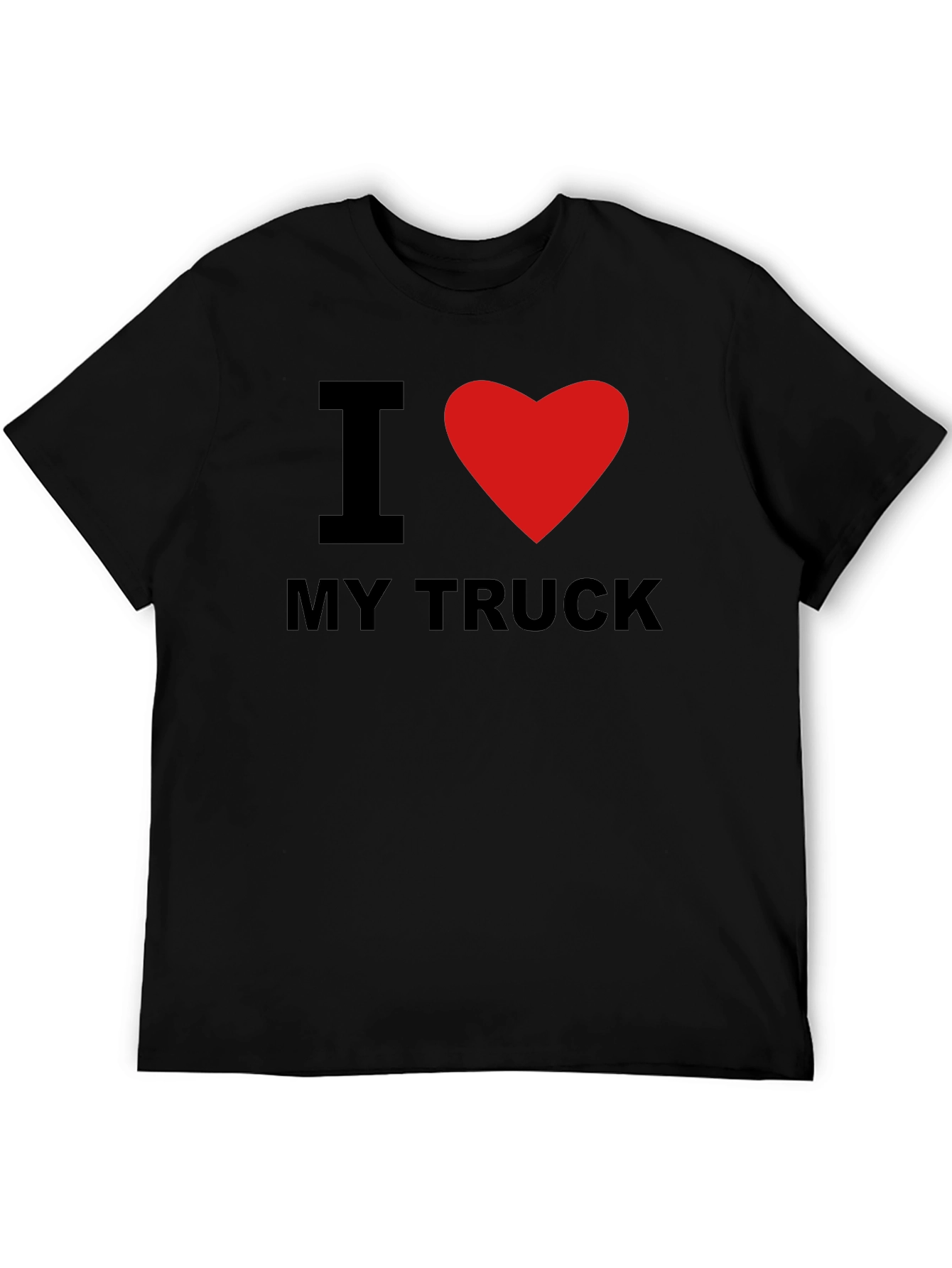 I Love My Truck Graphic Tee - Black Cotton T-Shirt