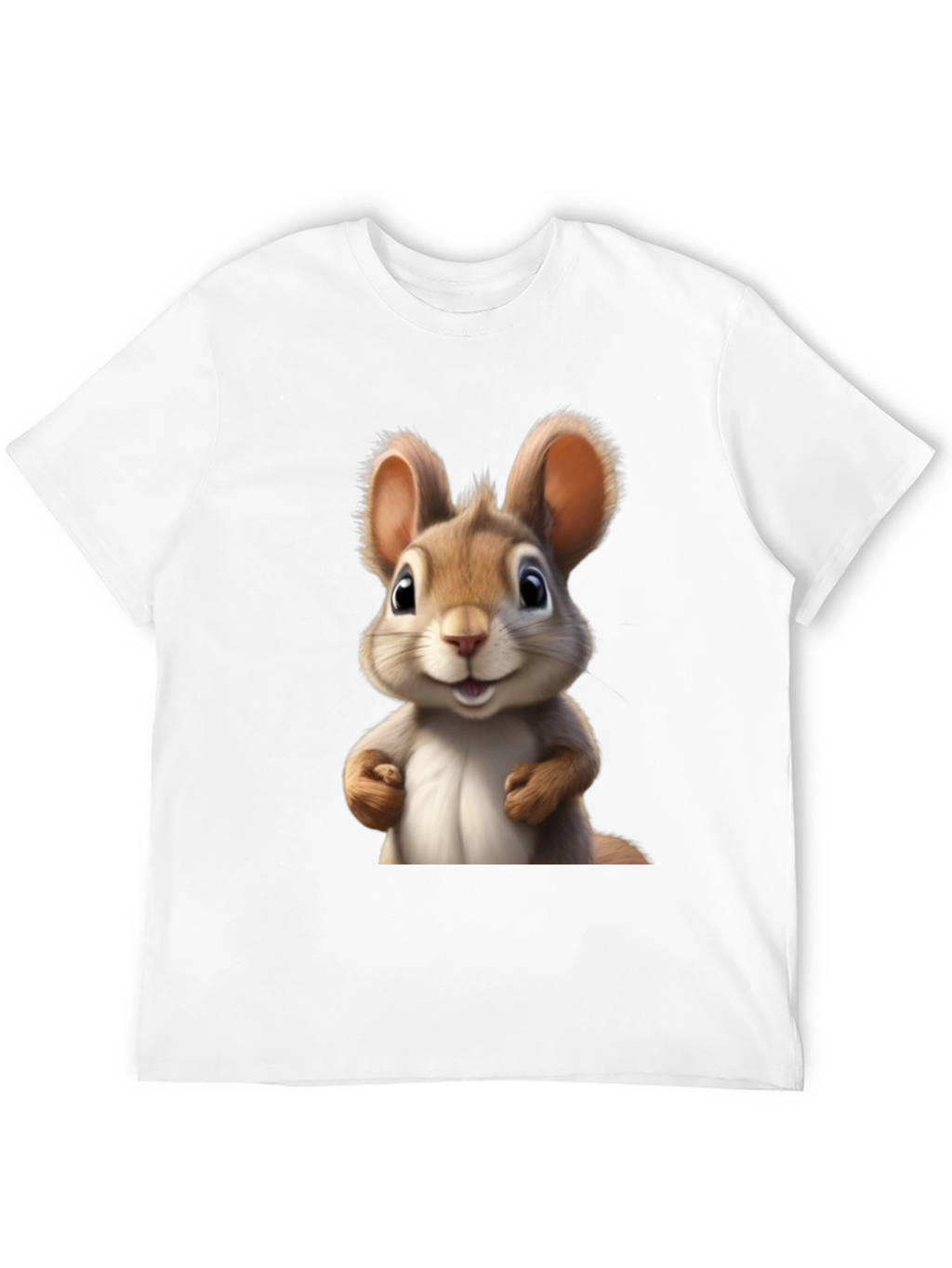 Cute Cartoon Squirrel Black T-Shirt