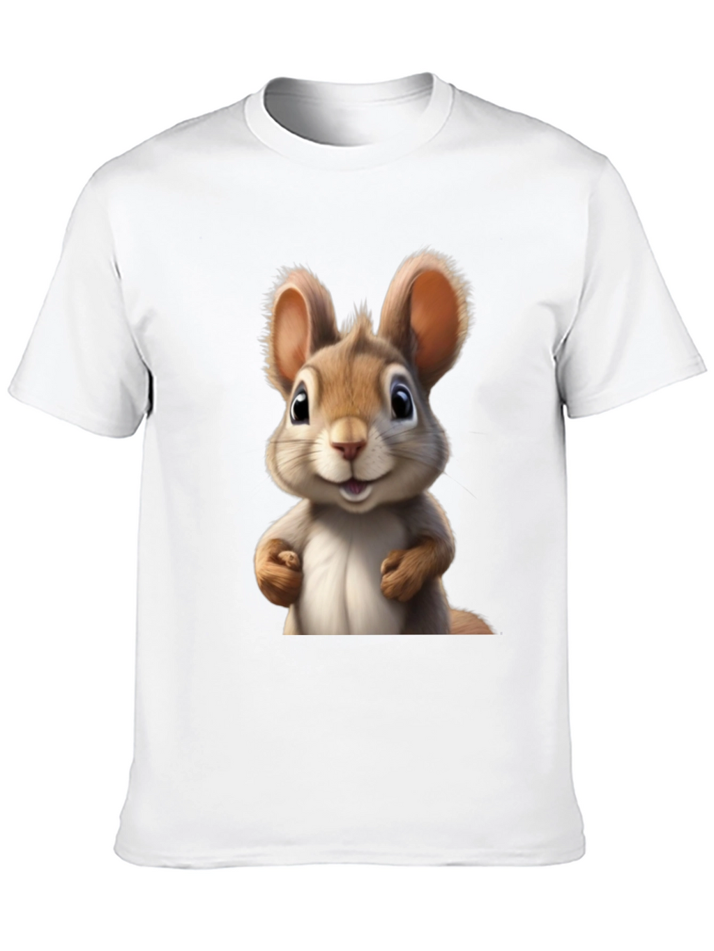 Cute Cartoon Squirrel Black T-Shirt