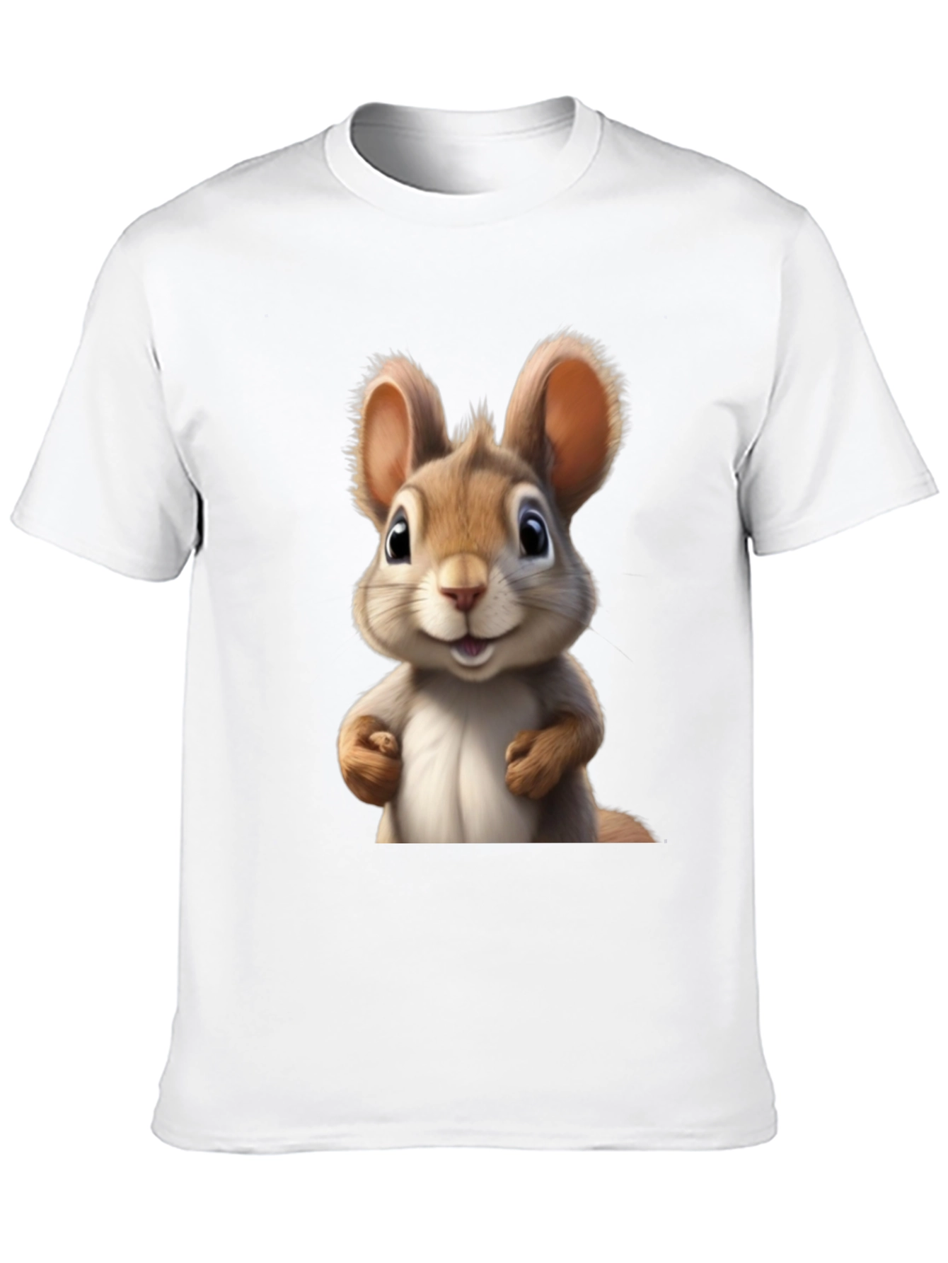 Cute Cartoon Squirrel Black T-Shirt