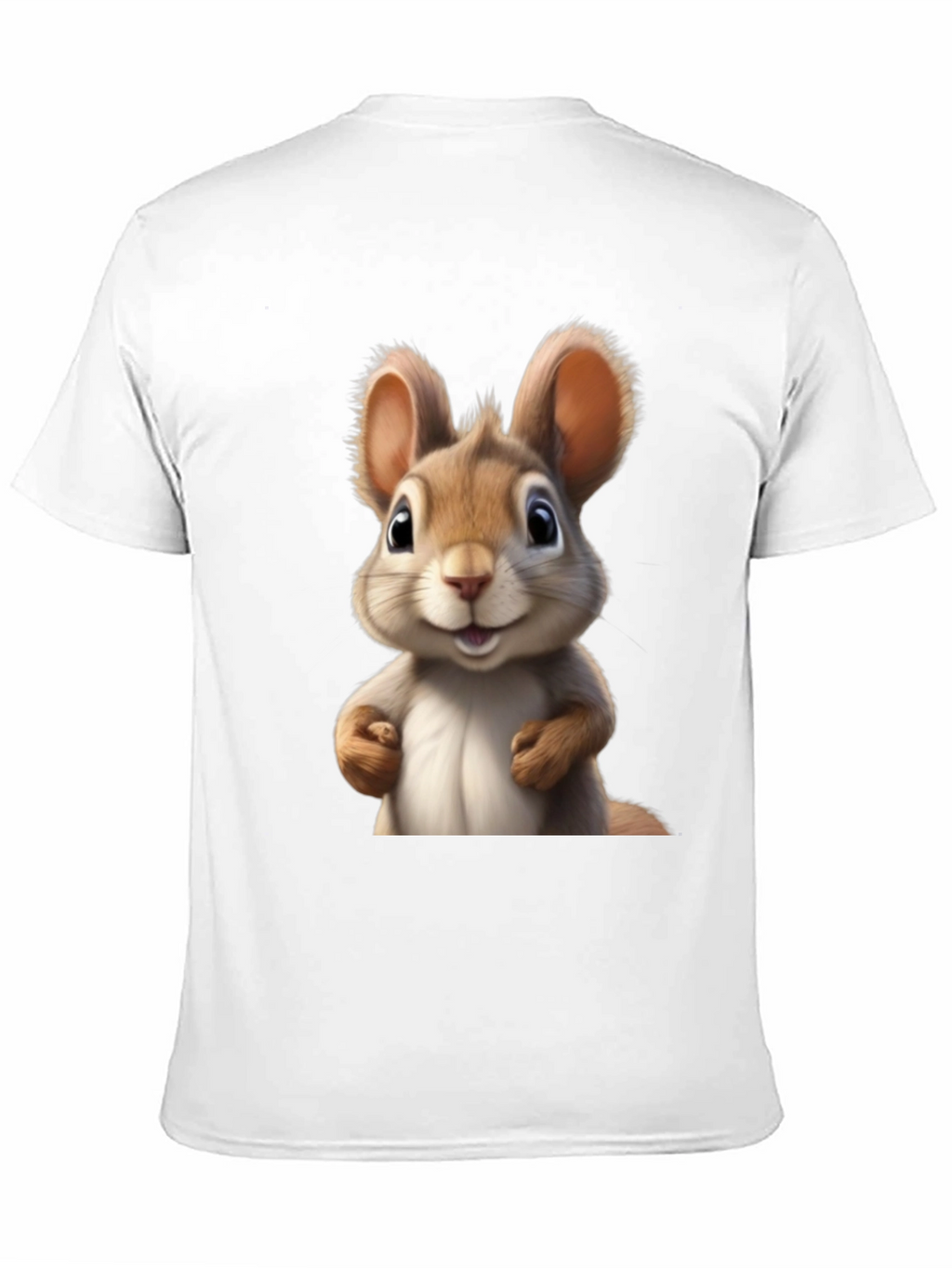 Cute Cartoon Squirrel Black T-Shirt