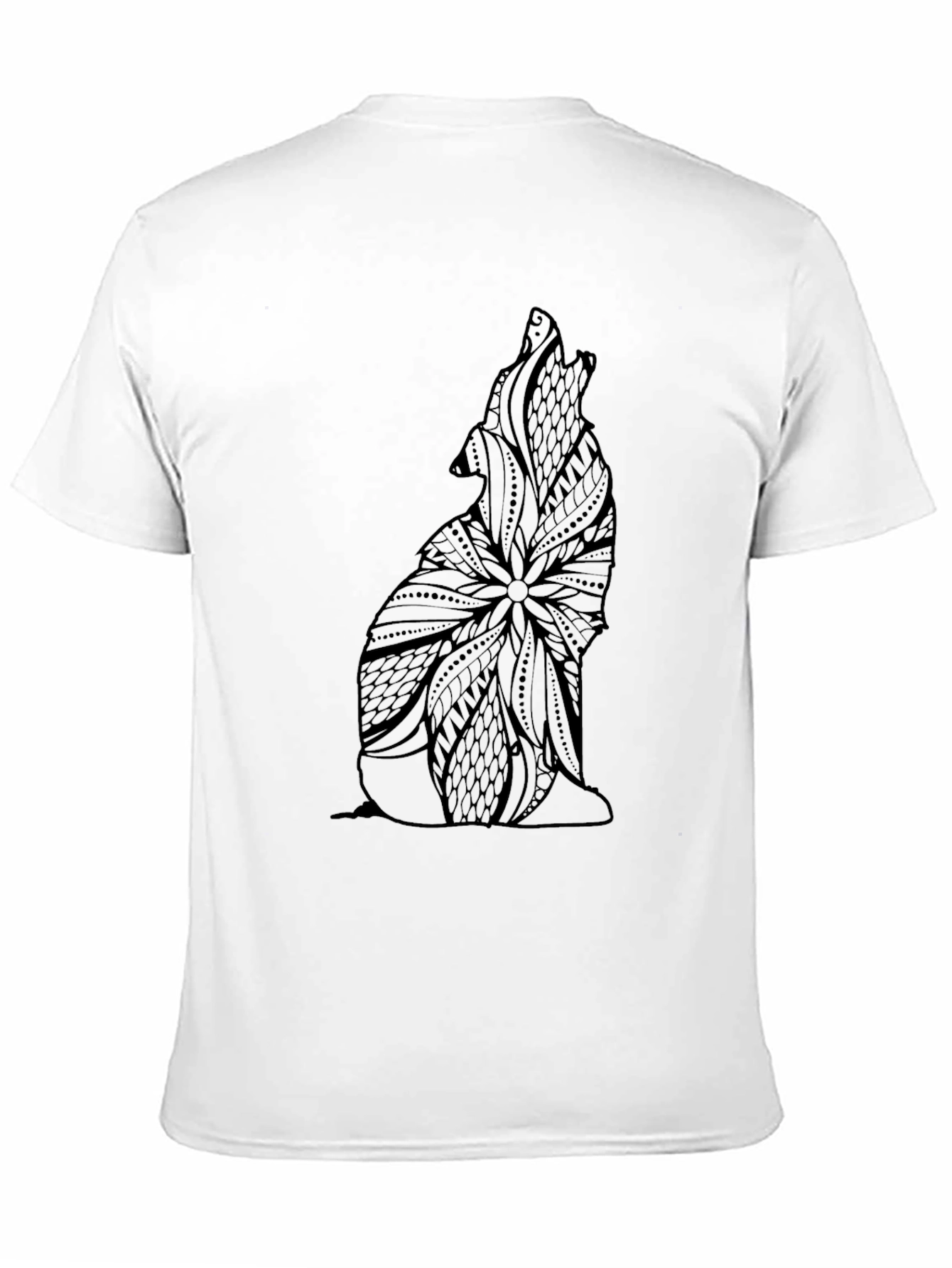 Abstract Wolf Graphic Tee - Black