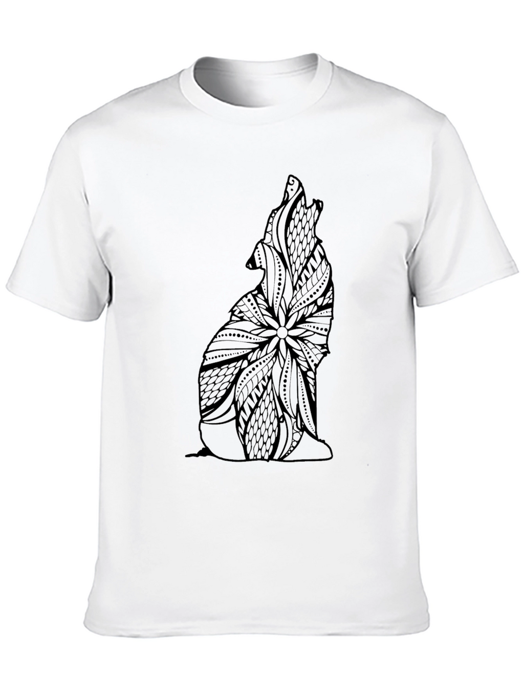 Abstract Wolf Graphic Tee - Black