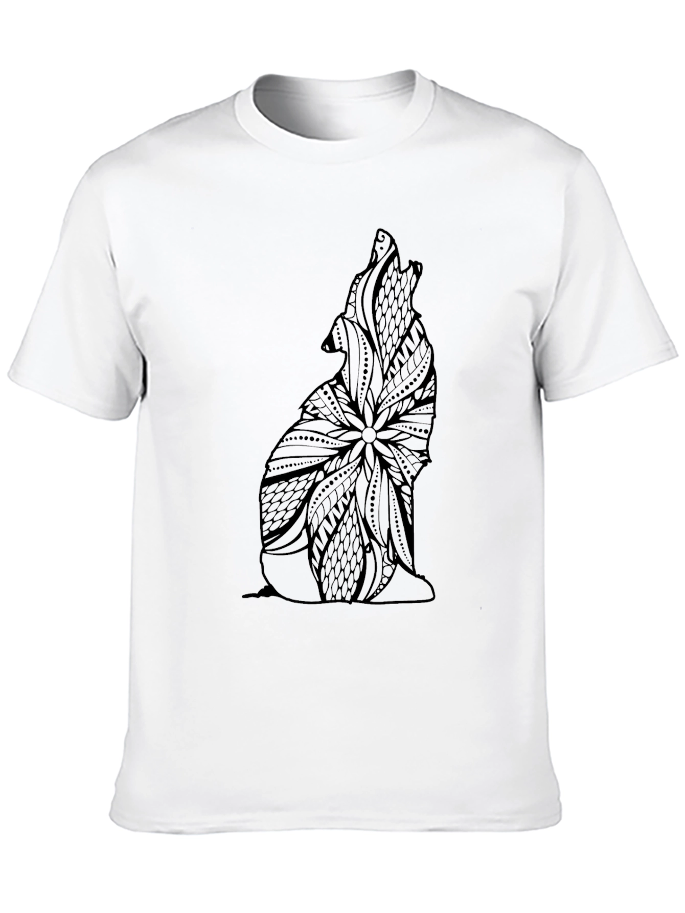 Abstract Wolf Graphic Tee - Black