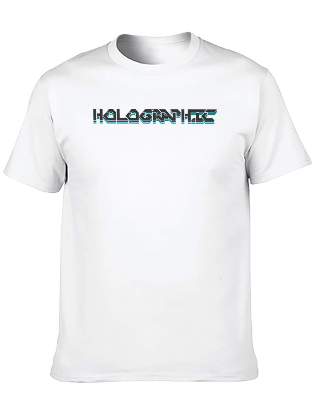 Holographic Style Graphic Tee - Black