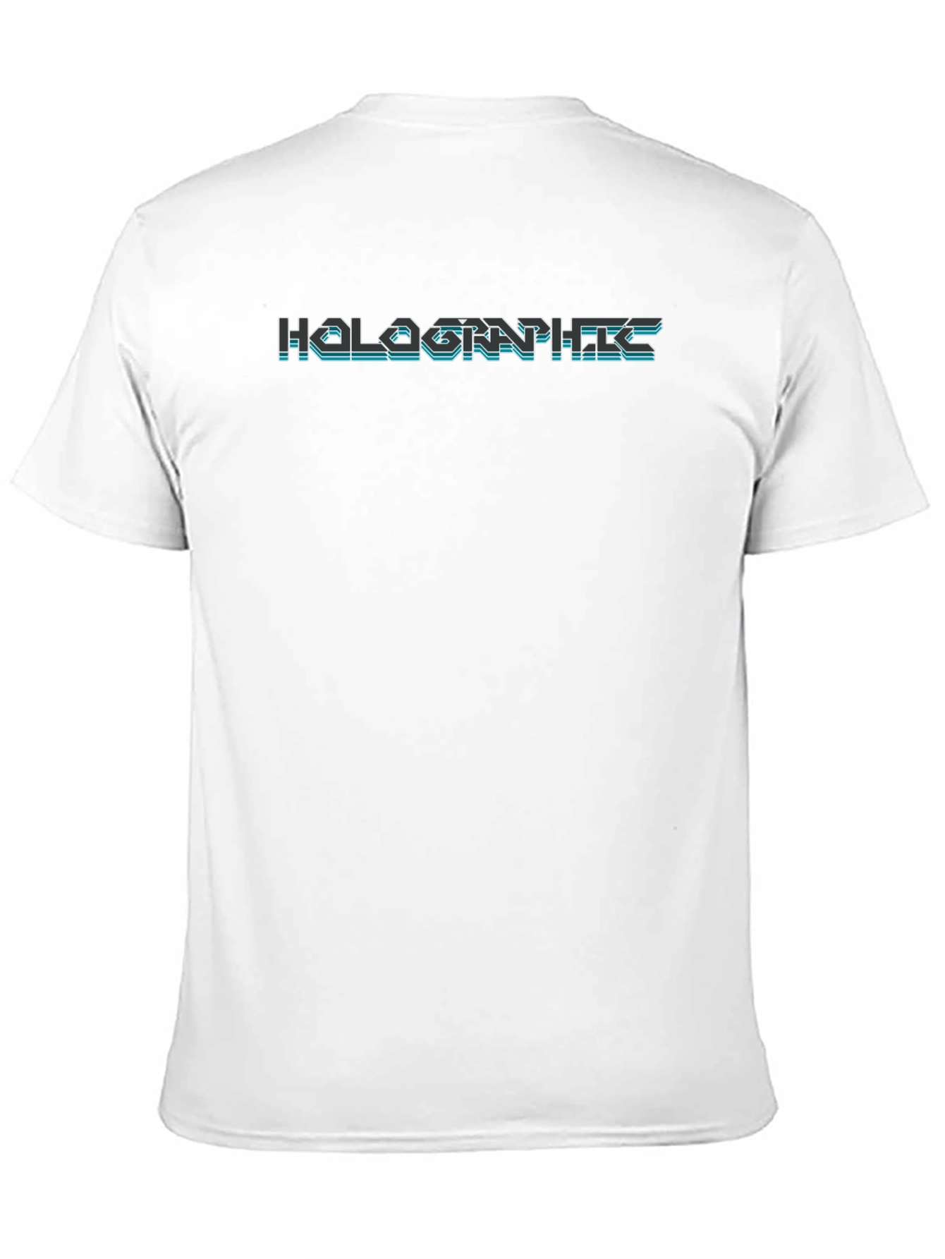Holographic Style Graphic Tee - Black