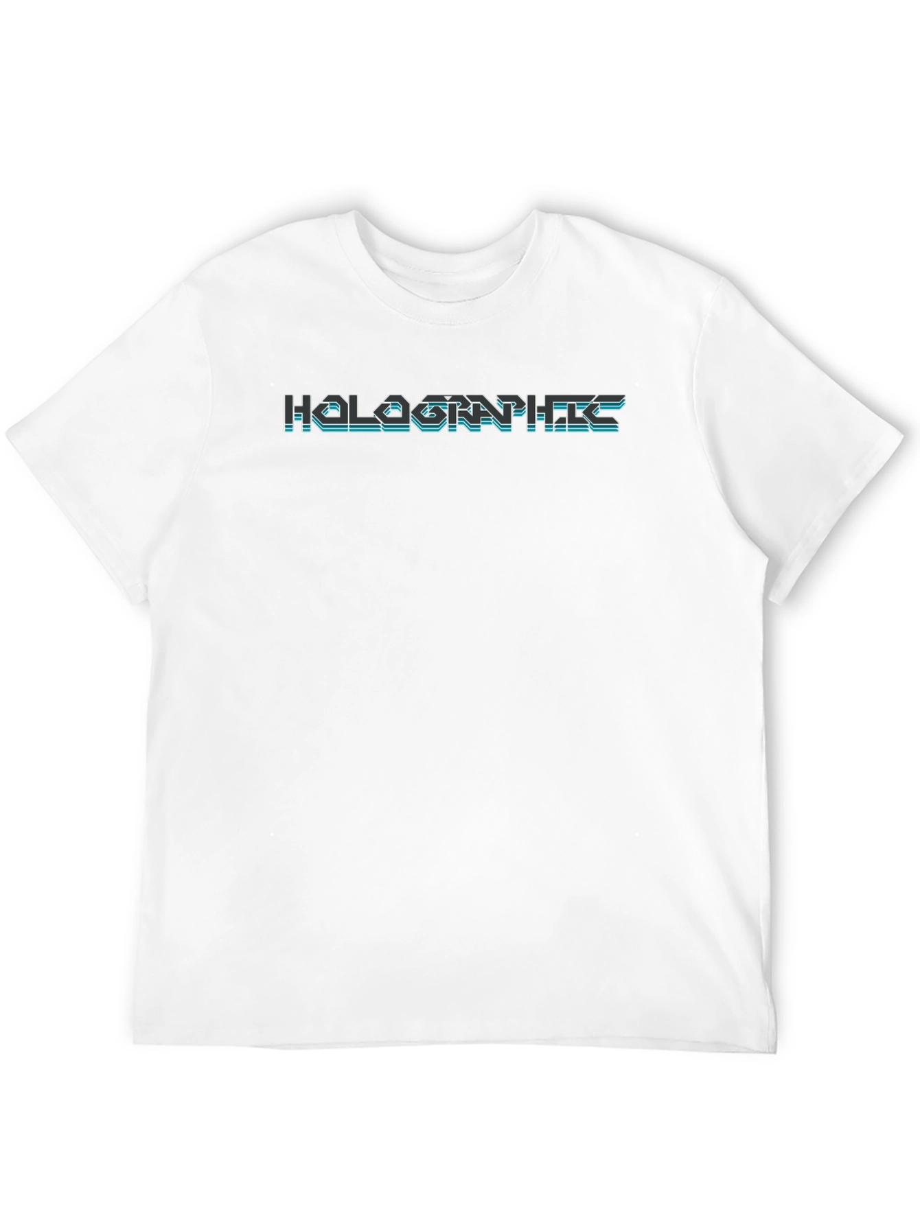 Holographic Style Graphic Tee - Black