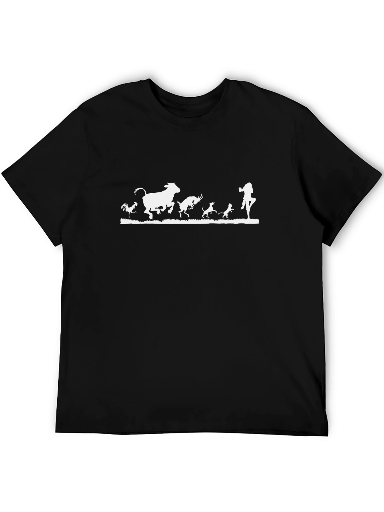 Fun Animal Running T-Shirt - Black