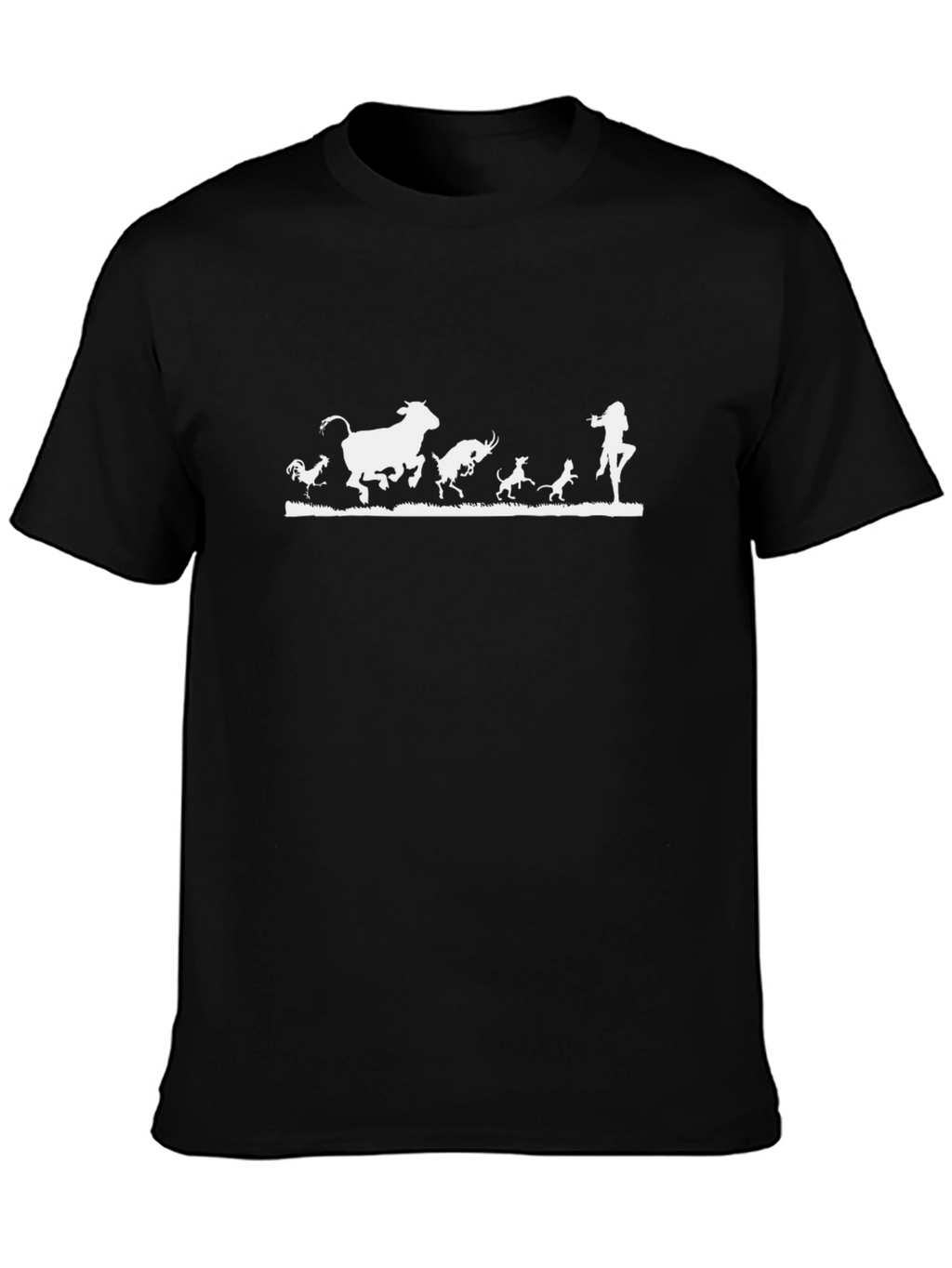 Fun Animal Running T-Shirt - Black