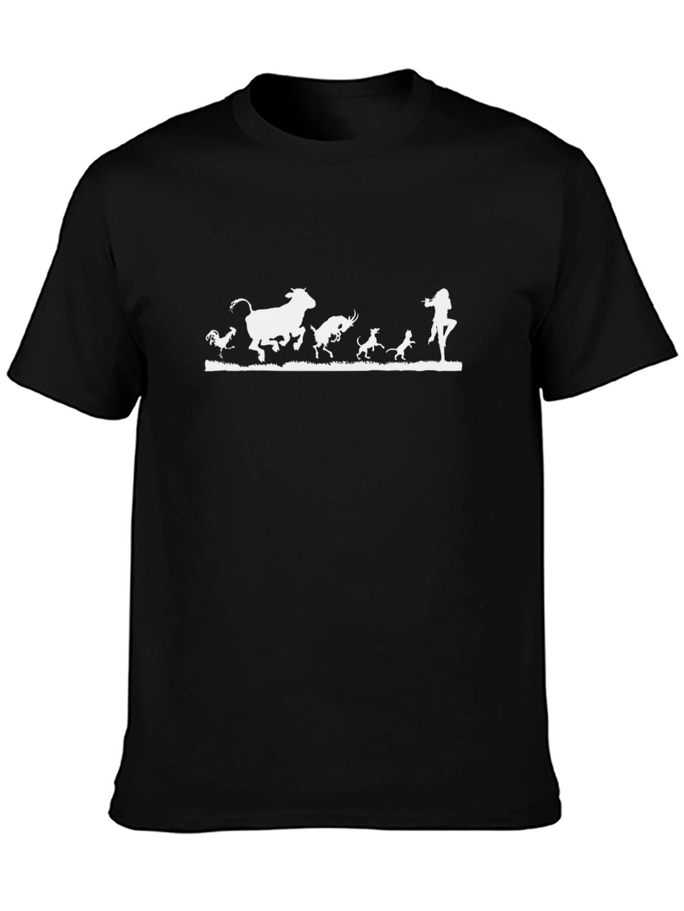 Fun Animal Running T-Shirt - Black