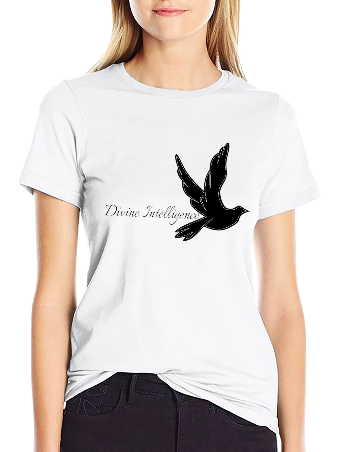 Divine Intelligence Bird Graphic Black T-Shirt