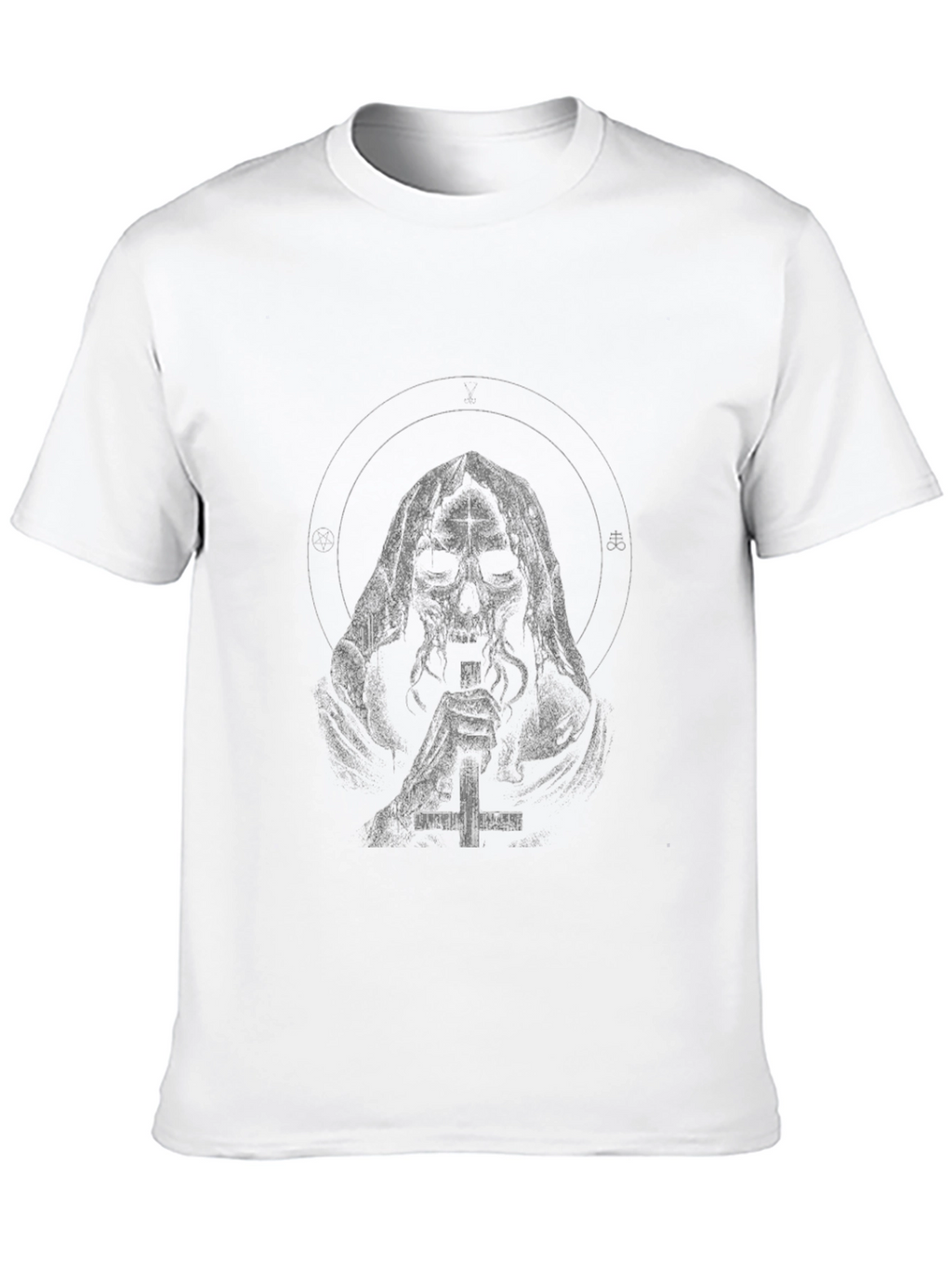 Grim Reaper Cross Graphic Black T-Shirt