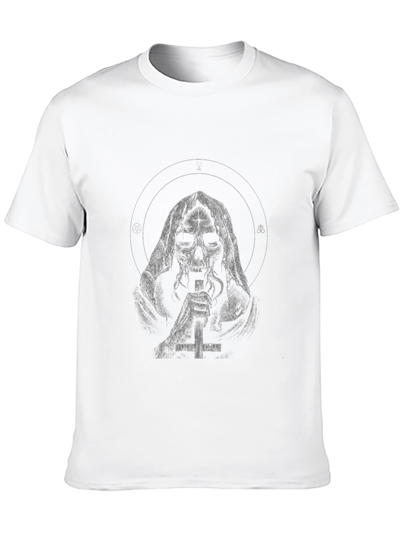 Grim Reaper Cross Graphic Black T-Shirt