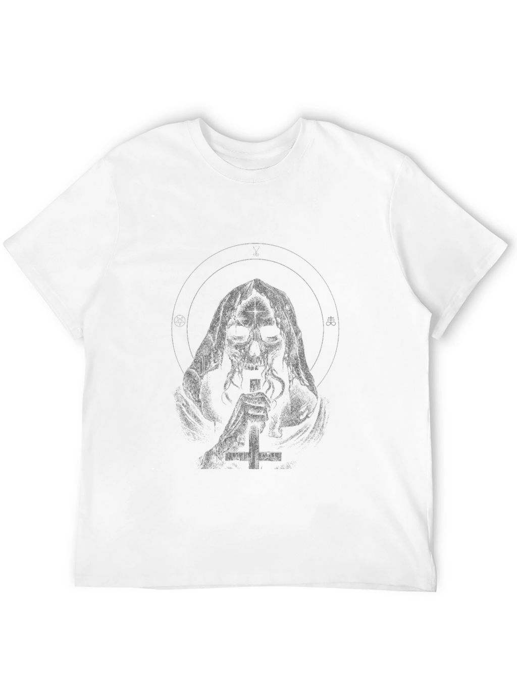 Grim Reaper Cross Graphic Black T-Shirt