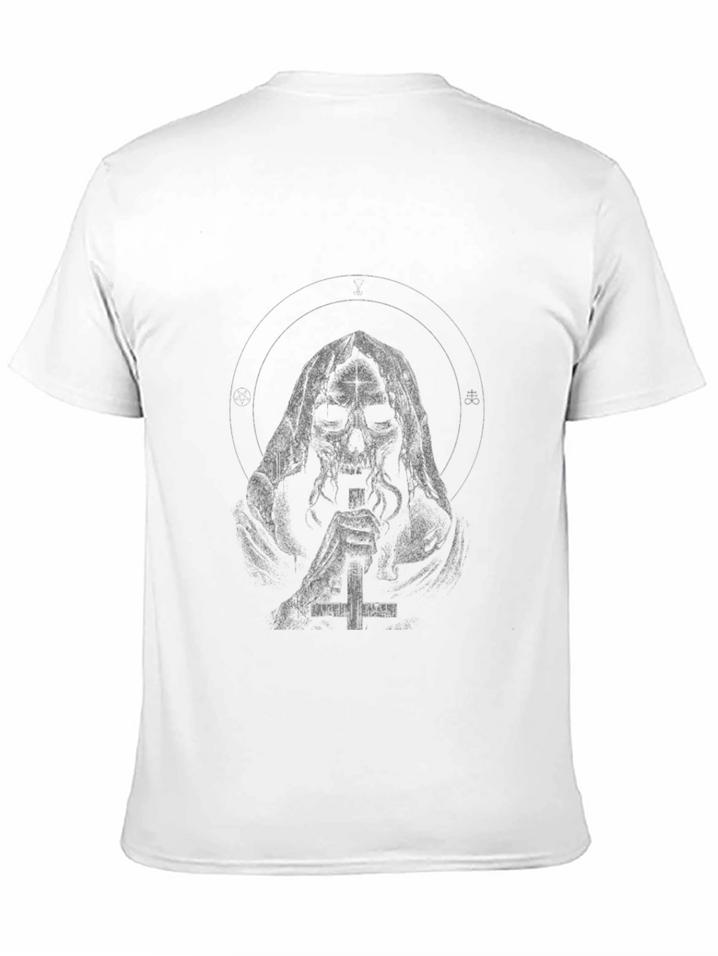 Grim Reaper Cross Graphic Black T-Shirt