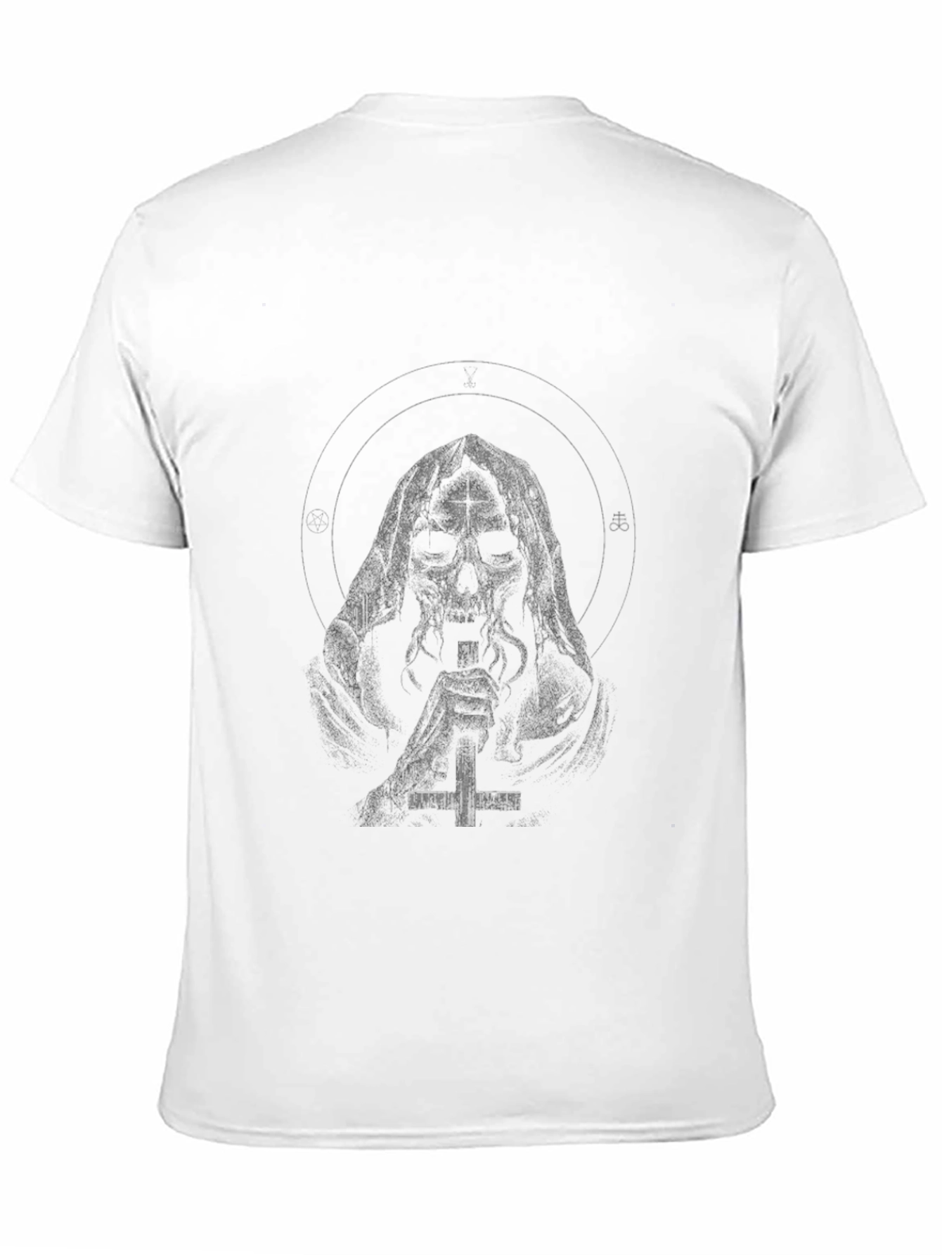 Grim Reaper Cross Graphic Black T-Shirt