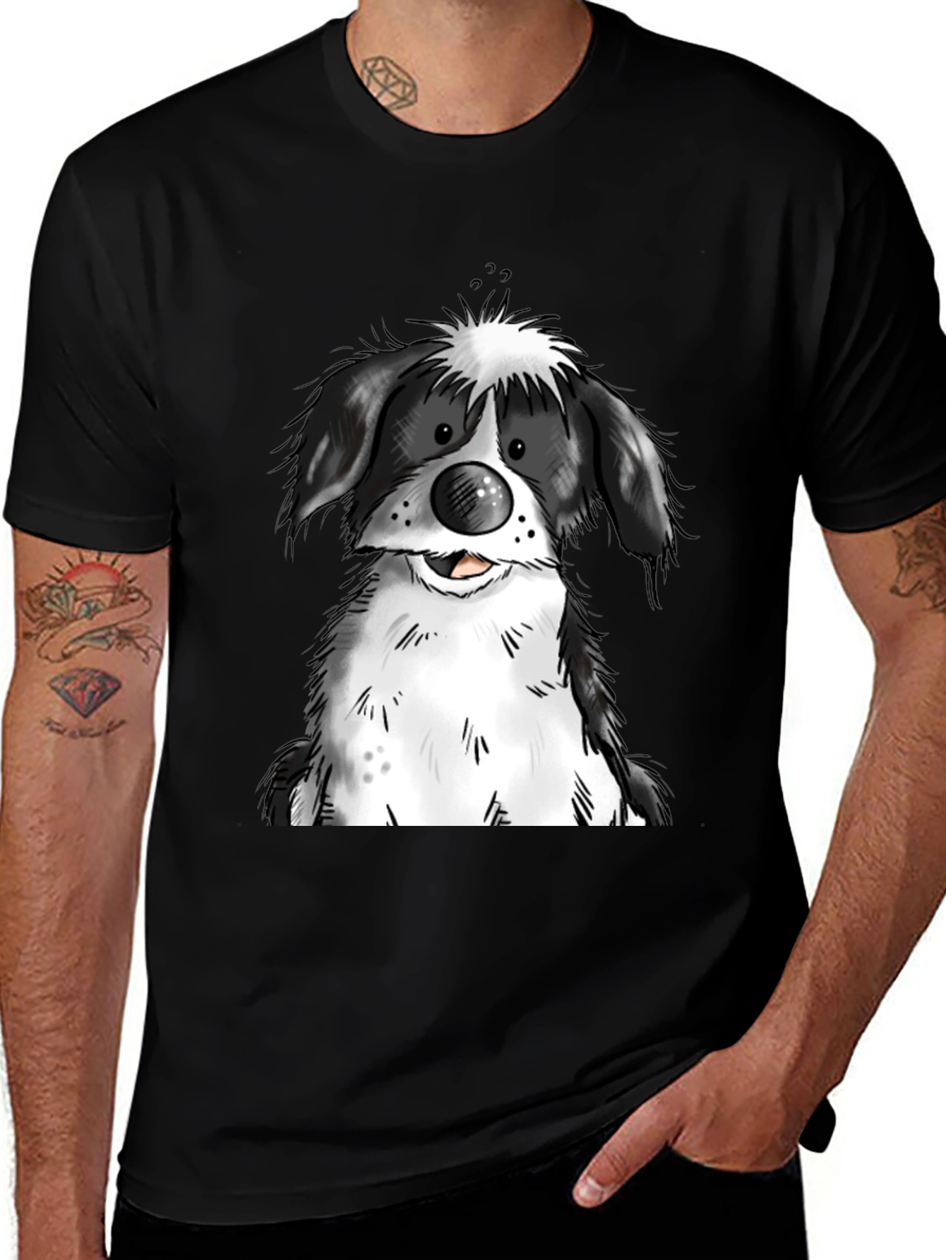 Cartoon Dog Graphic Tee - Soft Cotton Blend