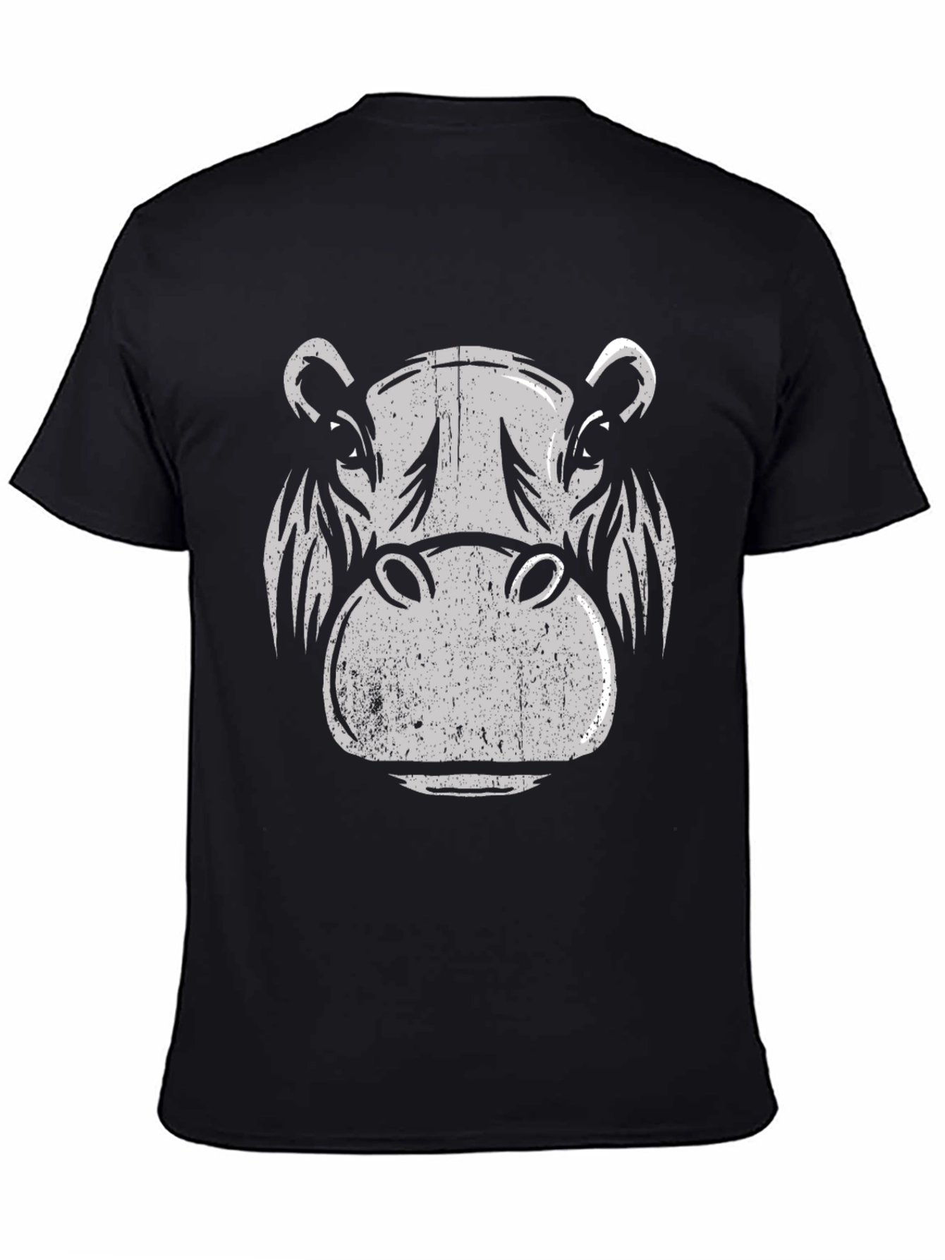 Hippo Graphic Print T-Shirt - Black