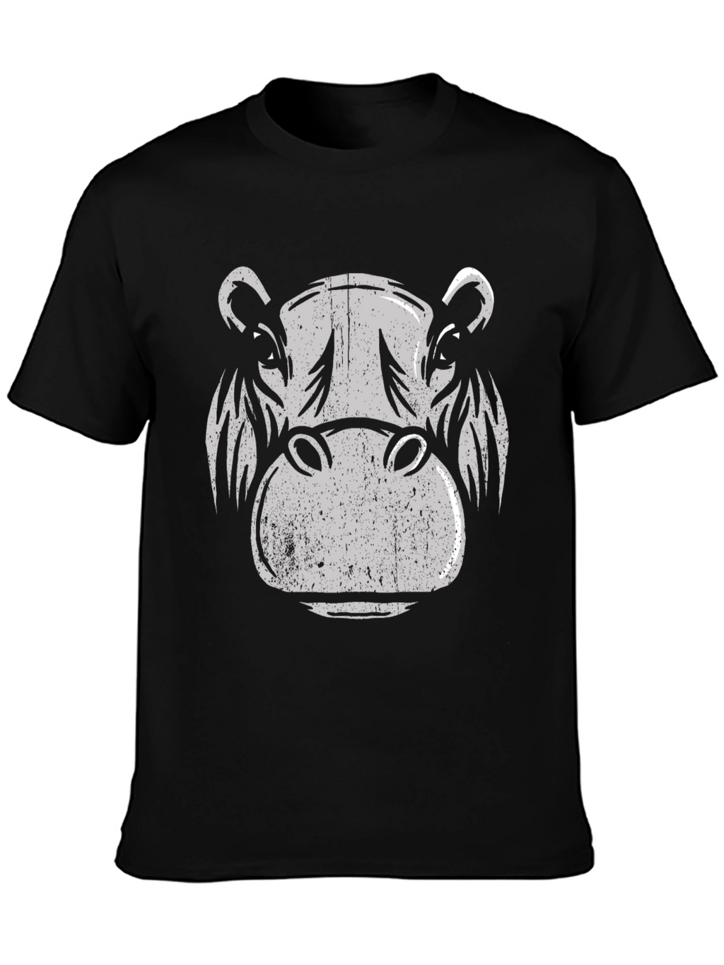 Hippo Graphic Print T-Shirt - Black
