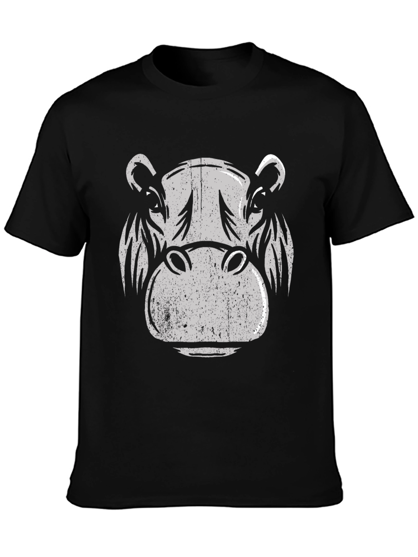 Hippo Graphic Print T-Shirt - Black