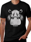 Hippo Graphic Print T-Shirt - Black