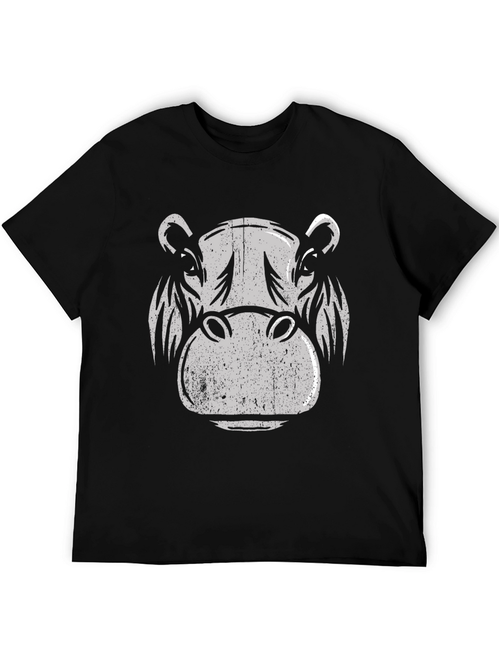 Hippo Graphic Print T-Shirt - Black