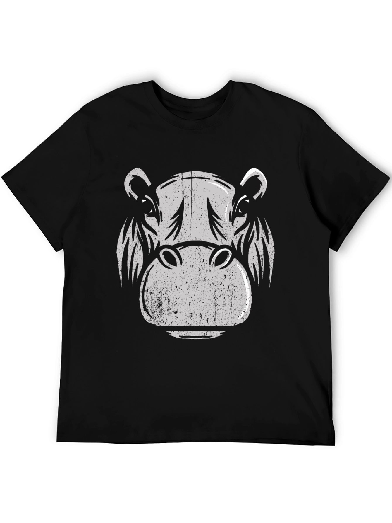 Hippo Graphic Print T-Shirt - Black