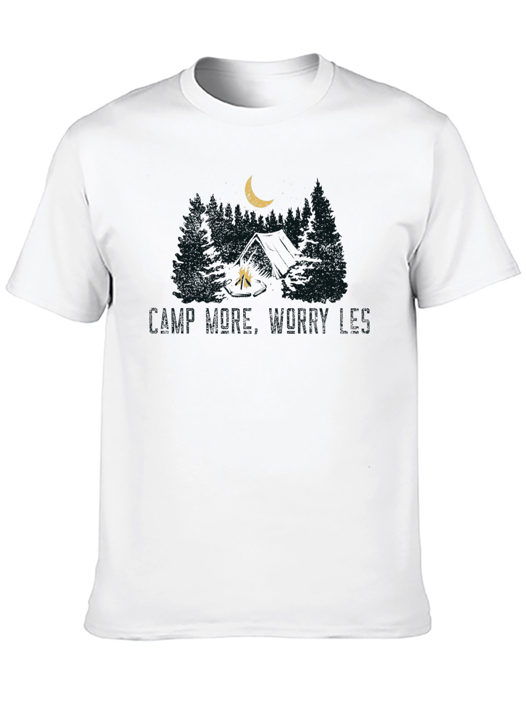 Camp Where Worries Die Black Tee