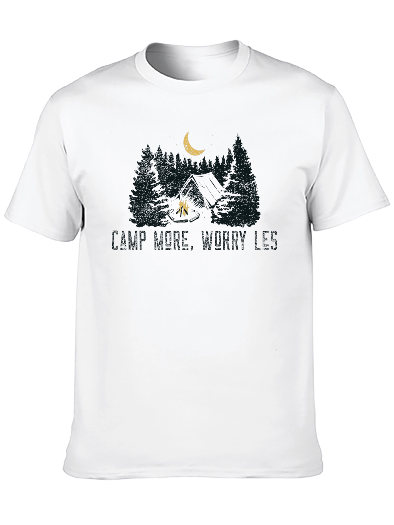 Camp Where Worries Die Black Tee