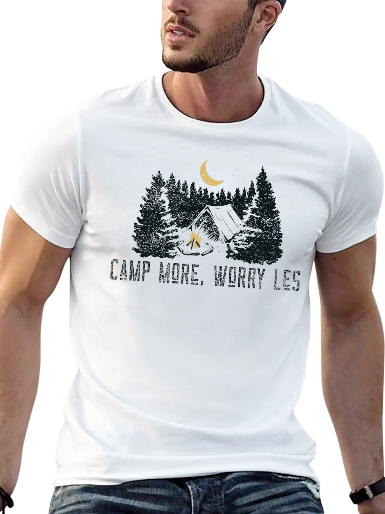 Camp Where Worries Die Black Tee