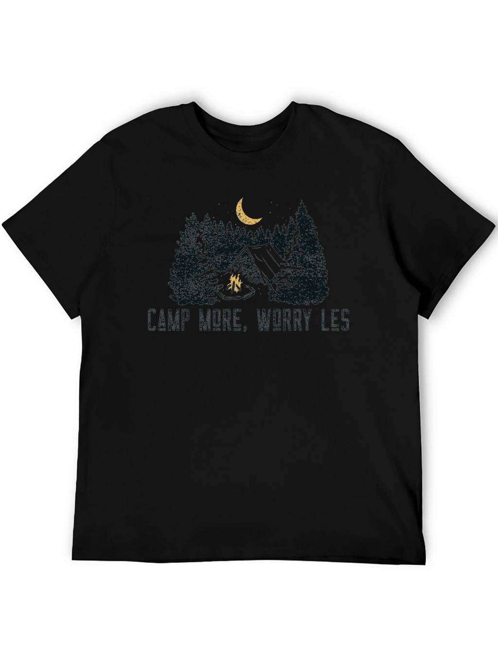 Camp Where Worries Die Black Tee