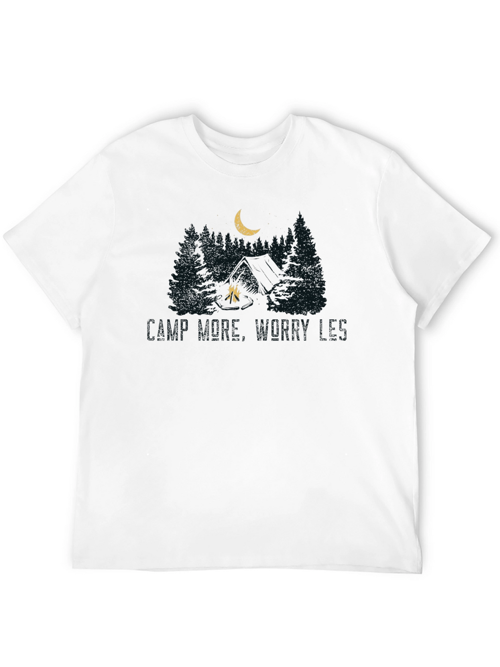 Camp Where Worries Die Black Tee