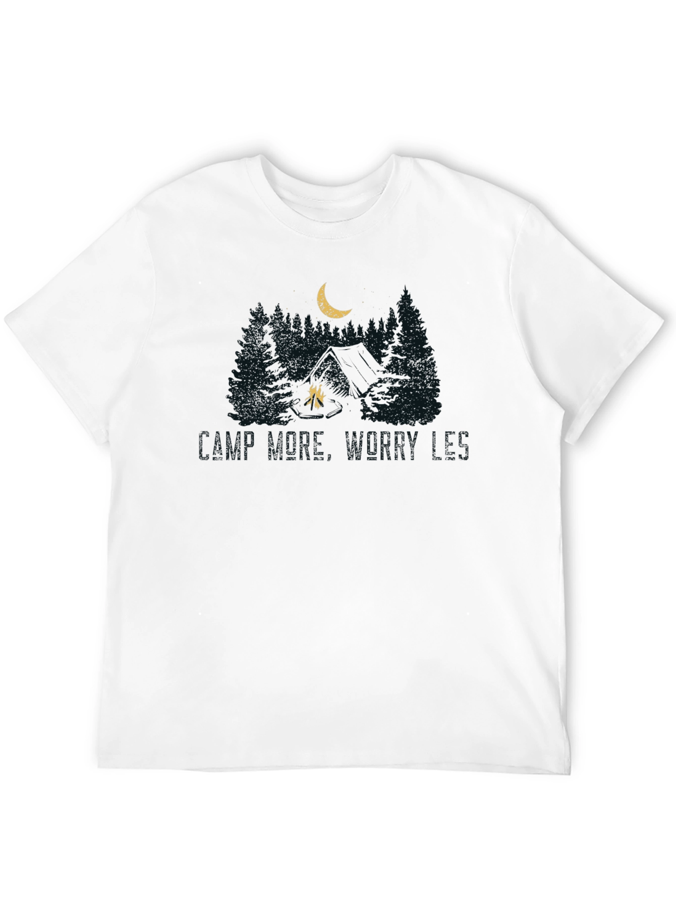 Camp Where Worries Die Black Tee