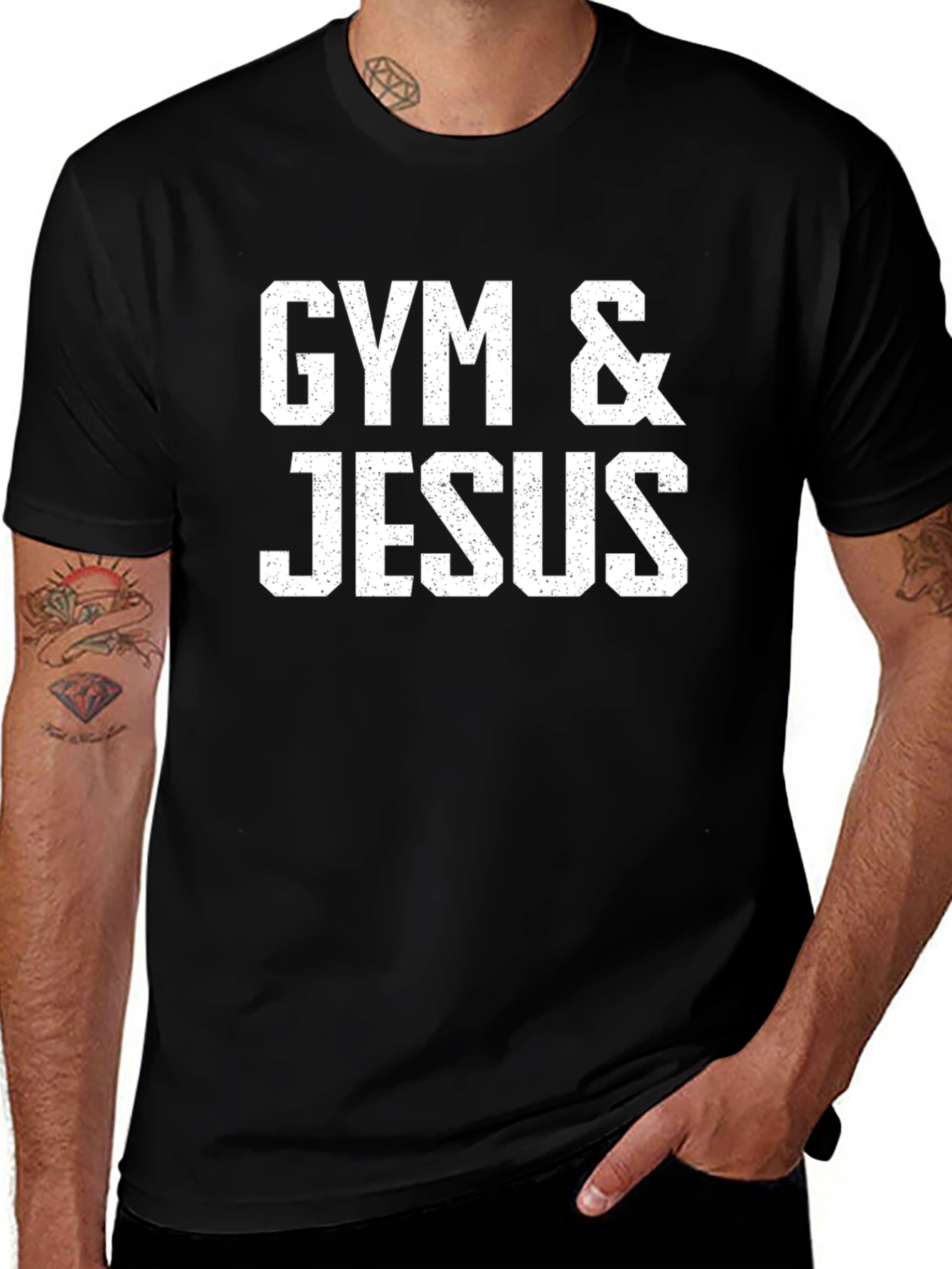Gym & Jesus Black T-Shirt