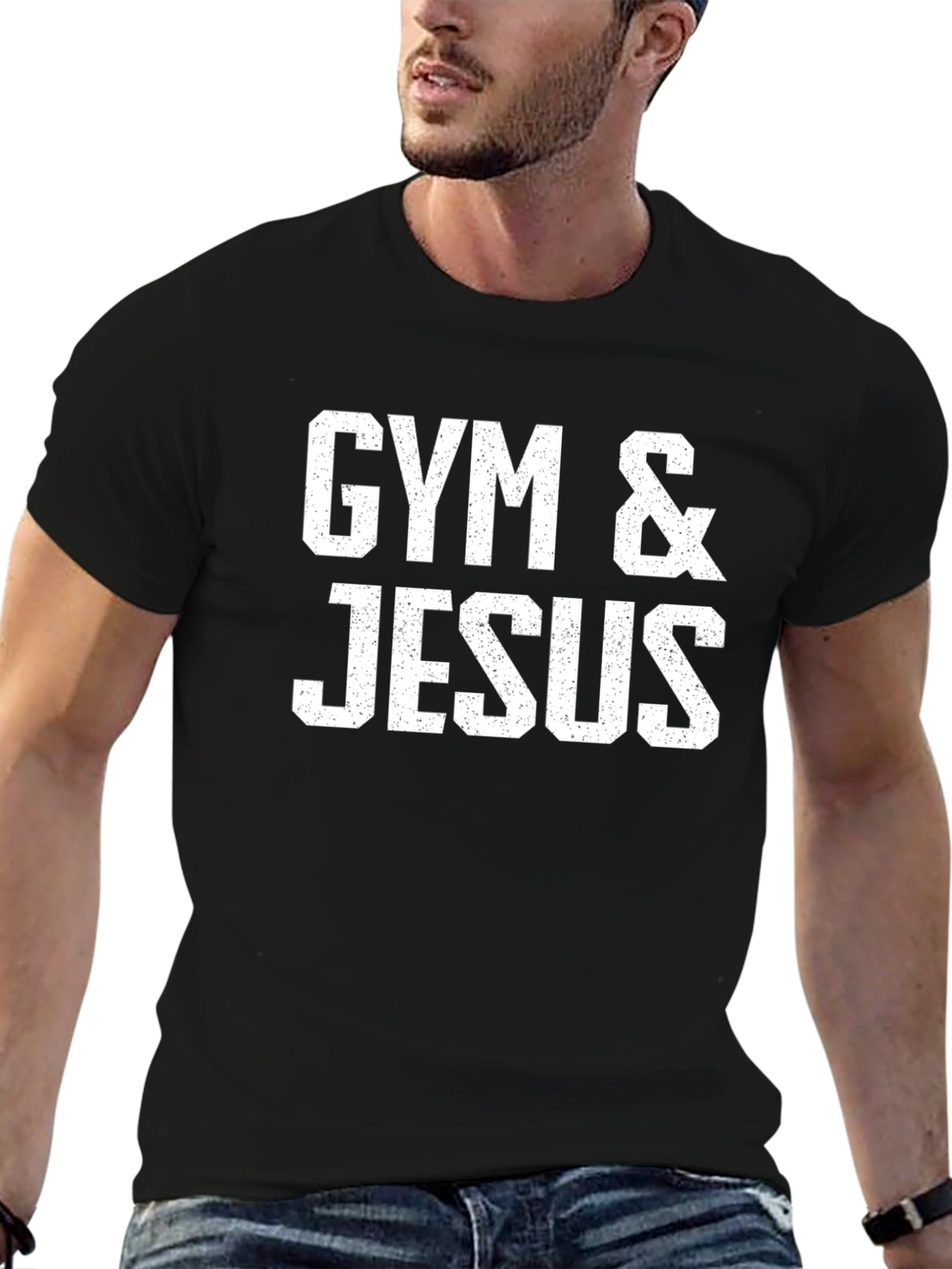 Gym & Jesus Black T-Shirt