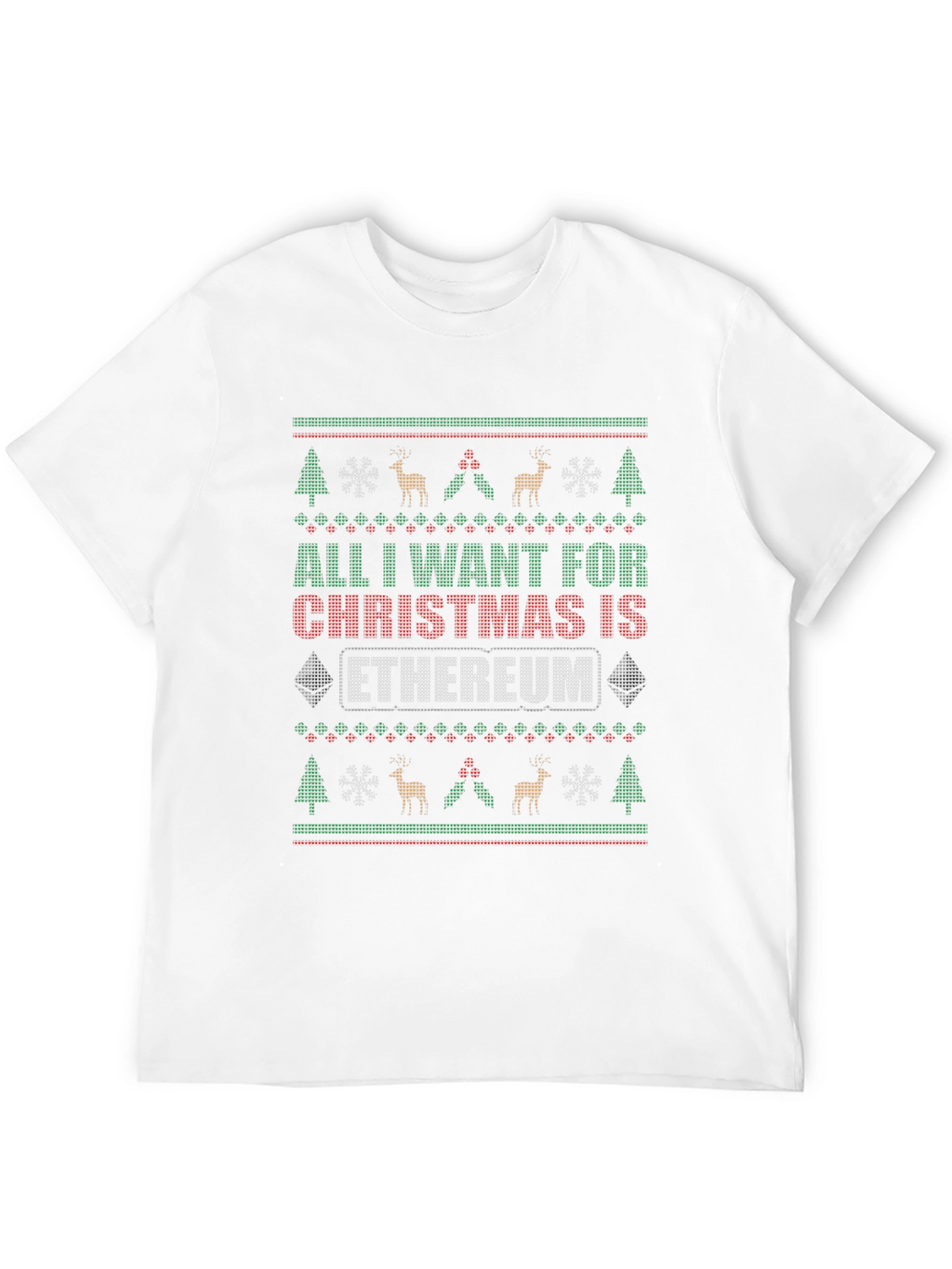 Ethereum Christmas T-Shirt - Ugly Sweater Style