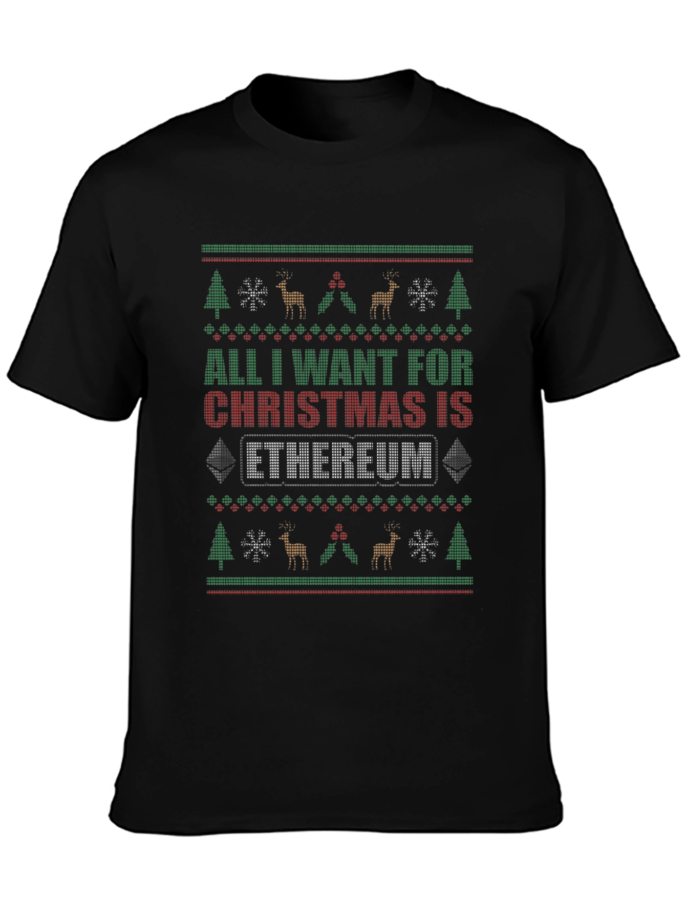 Ethereum Christmas T-Shirt - Ugly Sweater Style