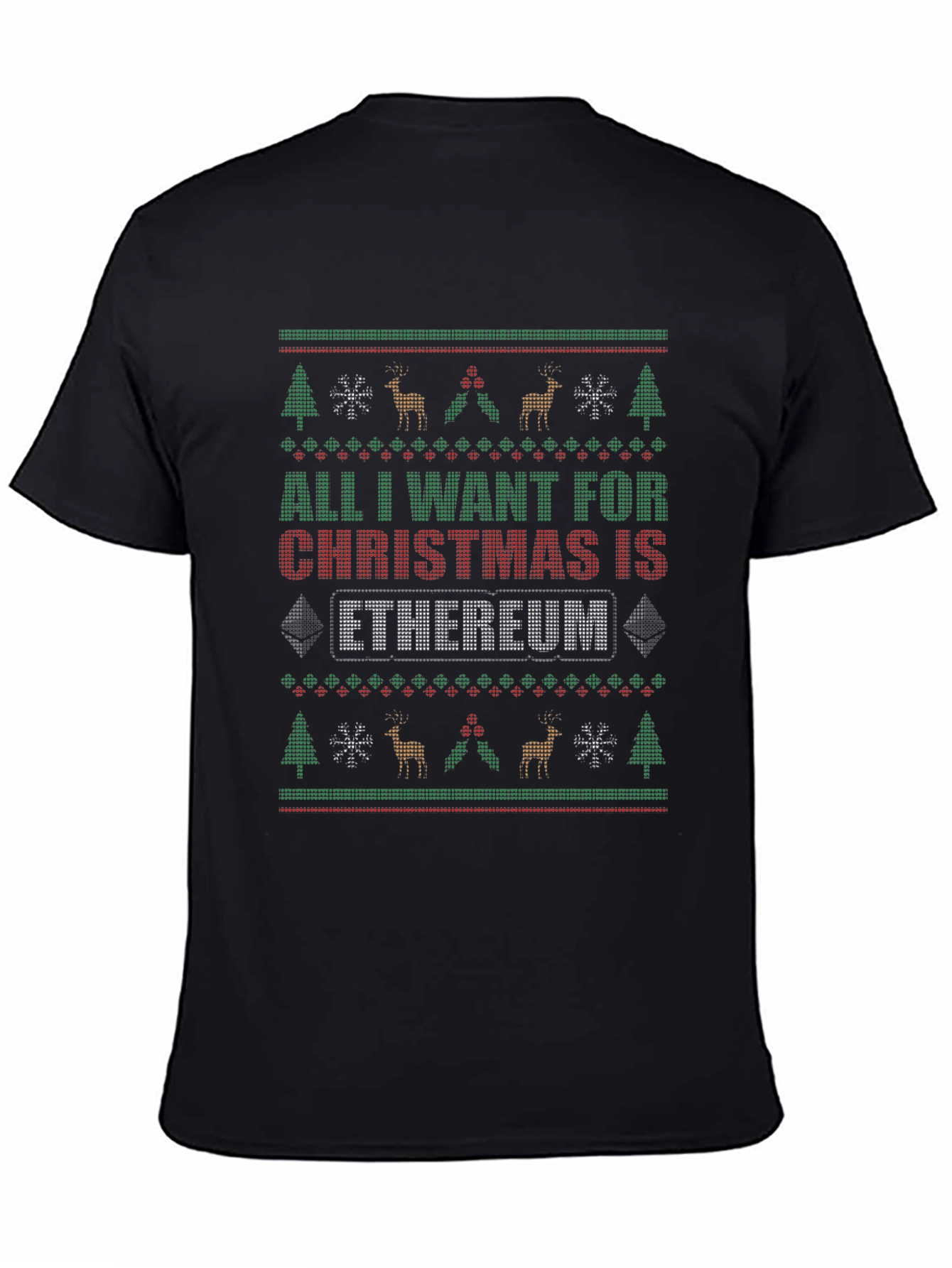 Ethereum Christmas T-Shirt - Ugly Sweater Style