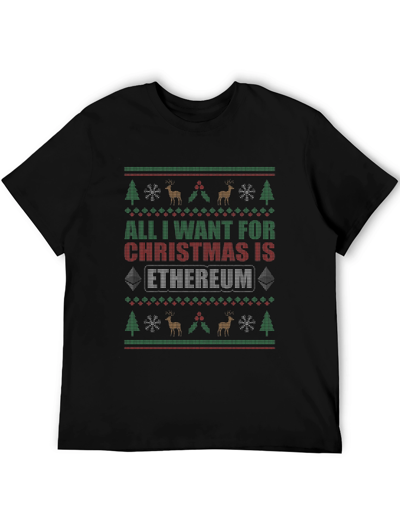 Ethereum Christmas T-Shirt - Ugly Sweater Style