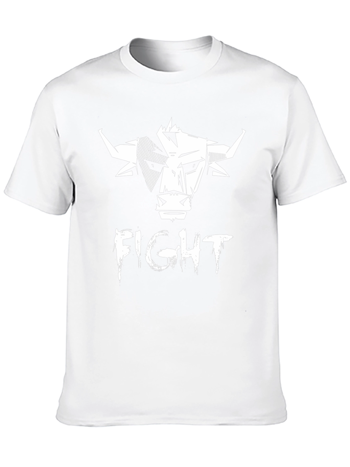 Fight Bull Graphic Print Tee - Black