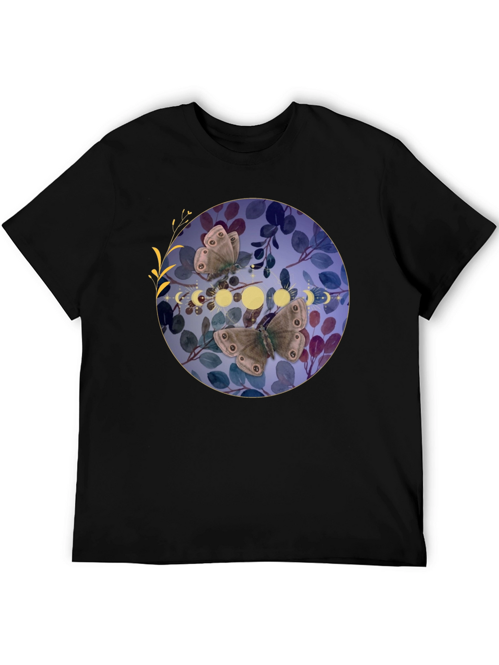 Butterfly & Moon Phase Graphic T-Shirt