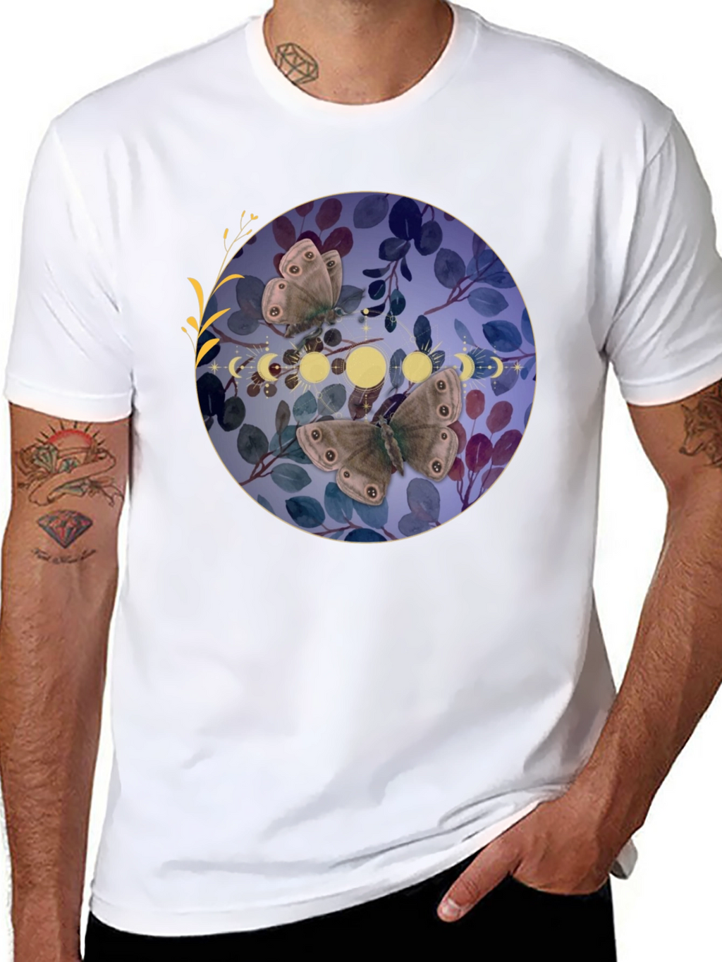 Butterfly & Moon Phase Graphic T-Shirt