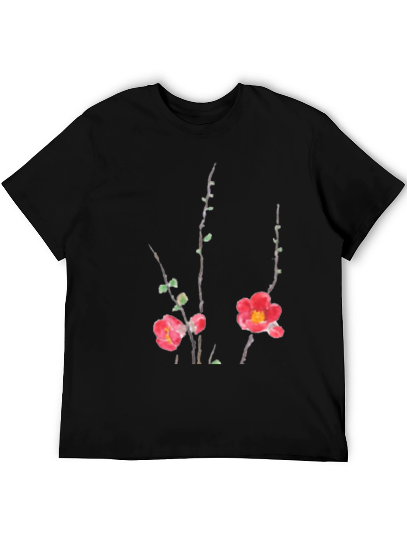 Floral Print Black T-Shirt