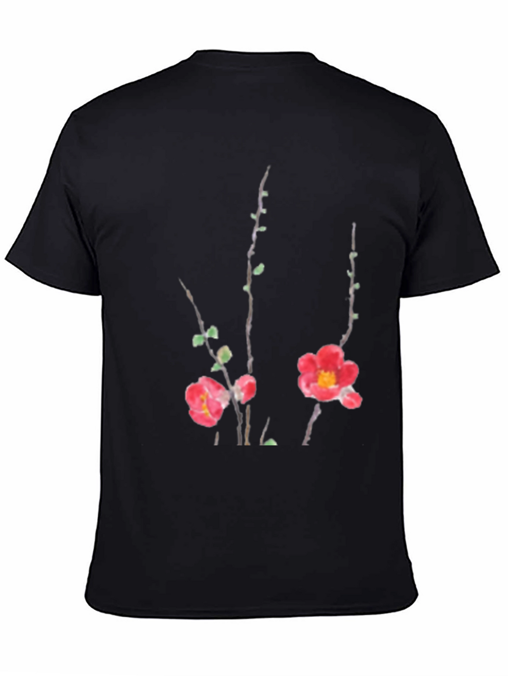 Floral Print Black T-Shirt