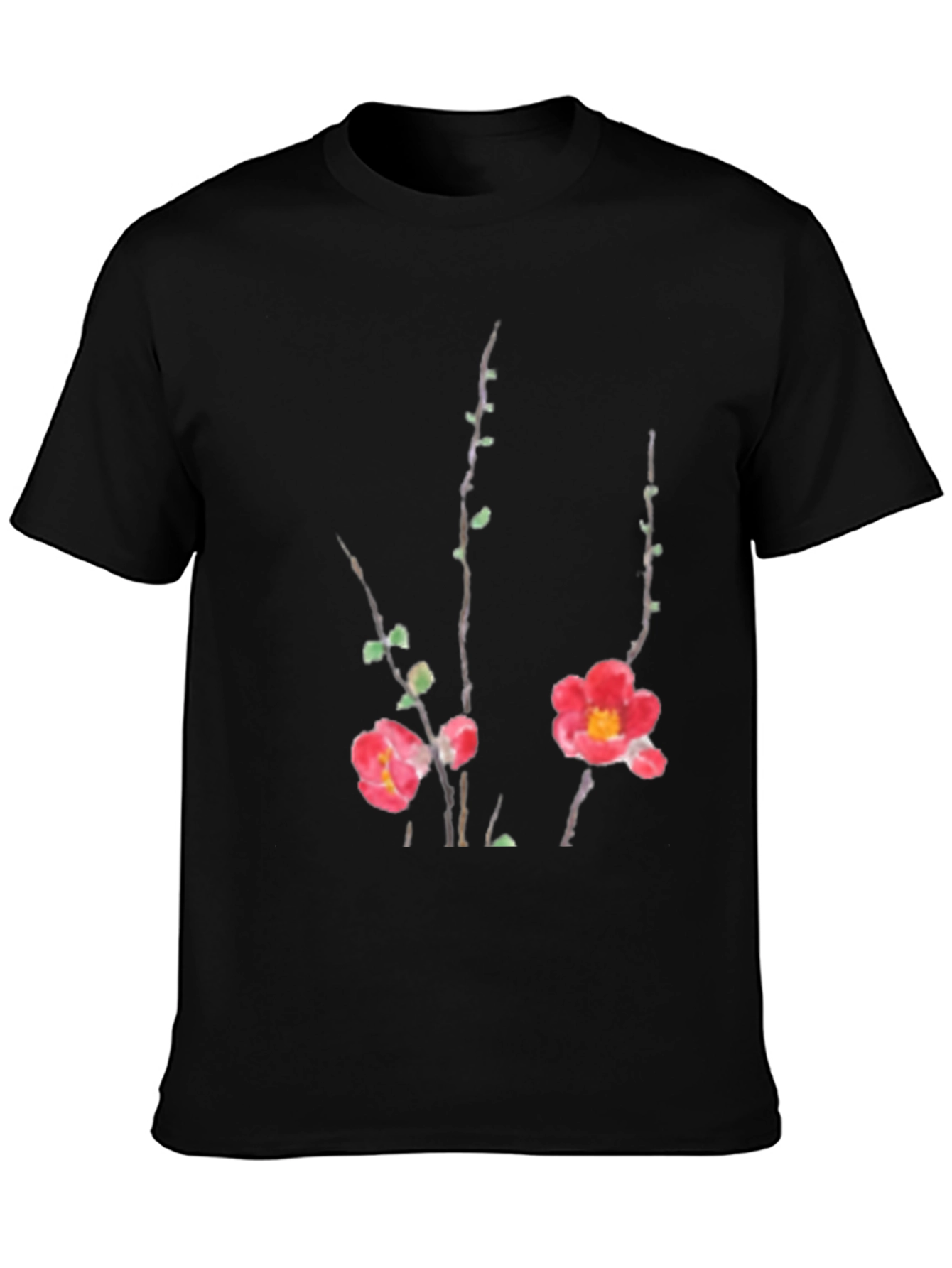 Floral Print Black T-Shirt