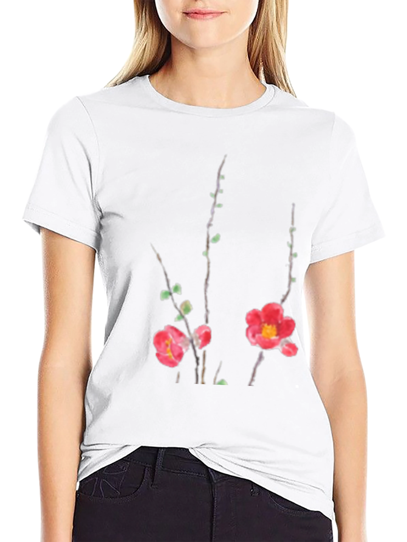 Floral Print Black T-Shirt