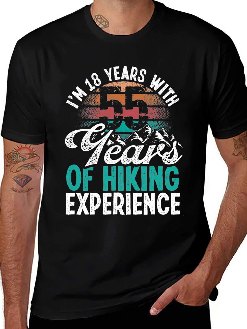 Funny Hiking Experience T-Shirt - 55 Years