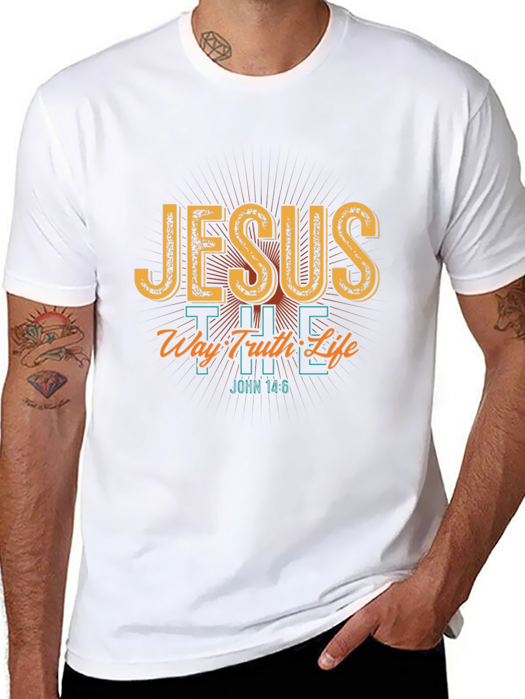 Jesus The Way Truth Life Black T-Shirt