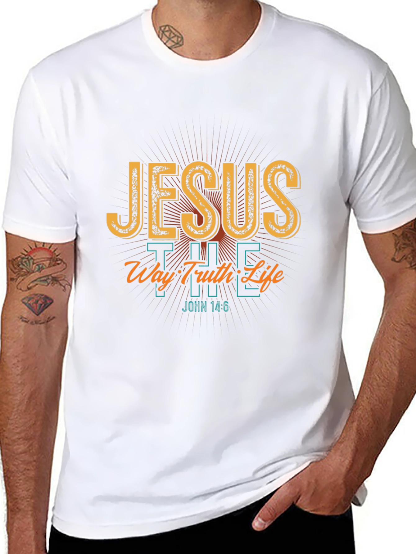 Jesus The Way Truth Life Black T-Shirt