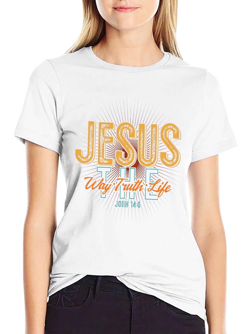 Jesus The Way Truth Life Black T-Shirt